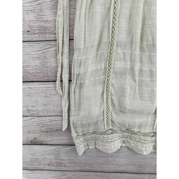 Free People Tie Side Beach Cover Up Dress Womens Medium Cream Ivory Lace - Picture 4 of 9